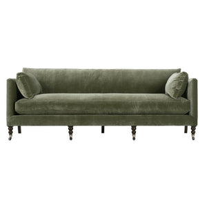 Madeline  90" Express Sofa - Antiqued Moss Velvet