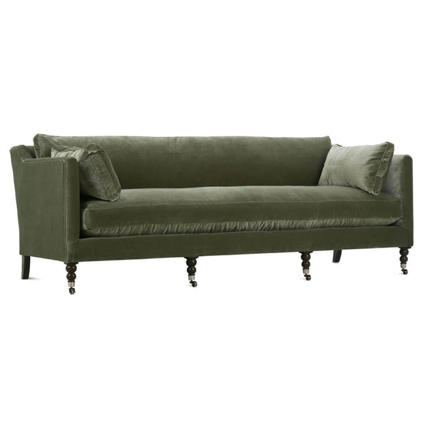 Madeline  90" Express Sofa - Antiqued Moss Velvet