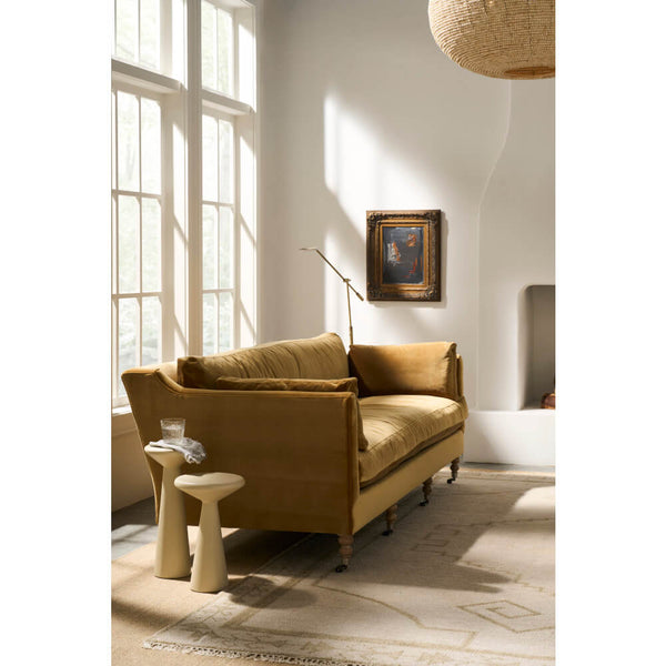 Floor Model Madeline 90" Express Sofa- Antiqued Amber Velvet
