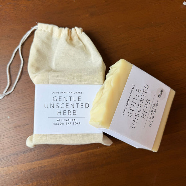 Gentle Unscented Herb All Natural Tallow Bar Soap