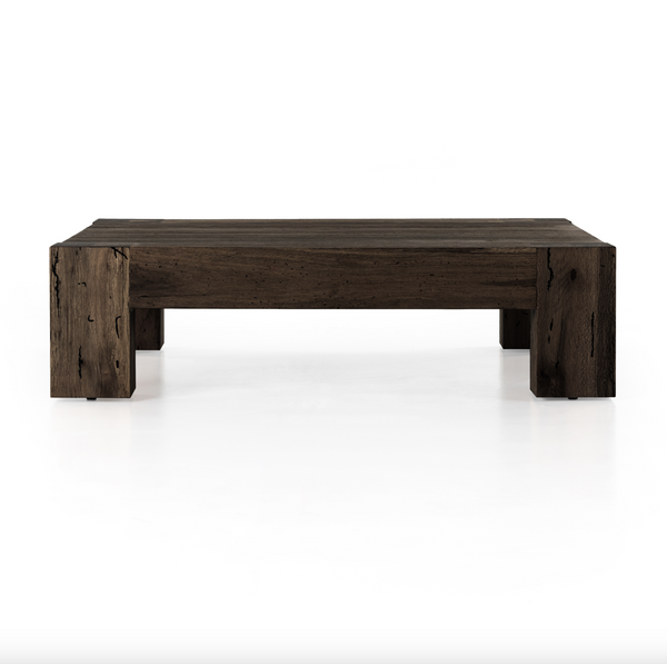 Abaso Coffee Table - Ebony Rustic Wormwood Oak