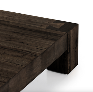 Abaso Coffee Table - Ebony Rustic Wormwood Oak