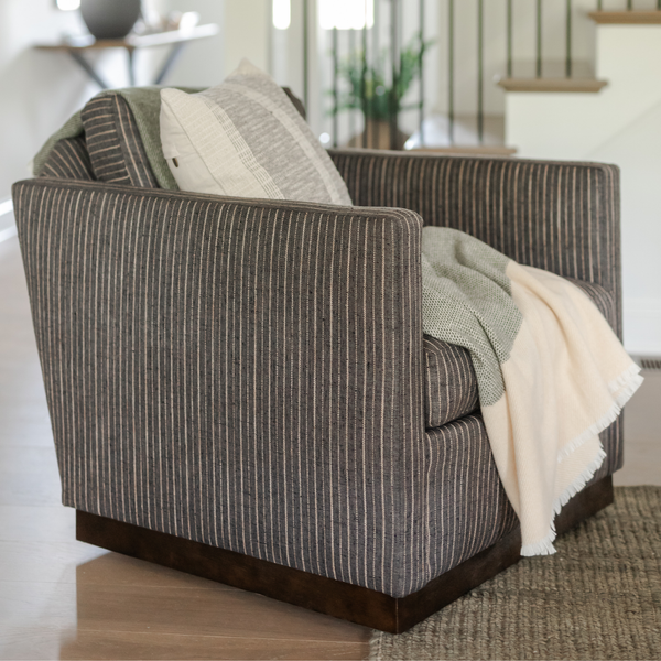 Floor Model Allie Striped Swivel Chair