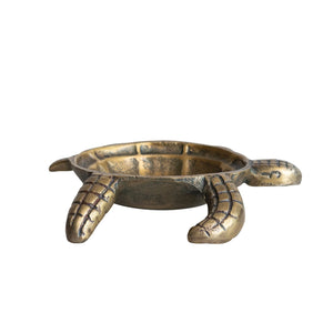 Antiqued Brass Aluminum Tortoise Dish