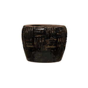 Black Embossed Planter