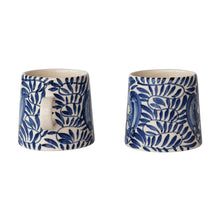 Load image into Gallery viewer, Blue Hand-Painted Stoneware Mug