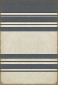 Blue and White Stripes Vinyl Floorcloth