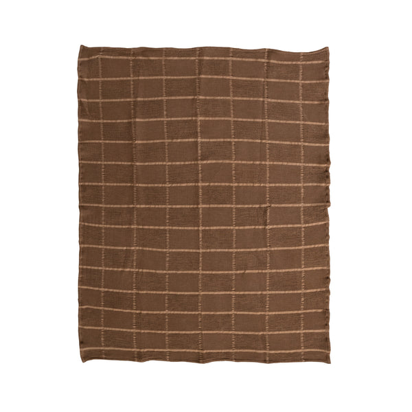 Brown Grid Throw