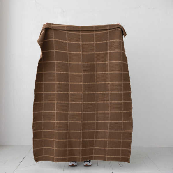 Brown Grid Throw
