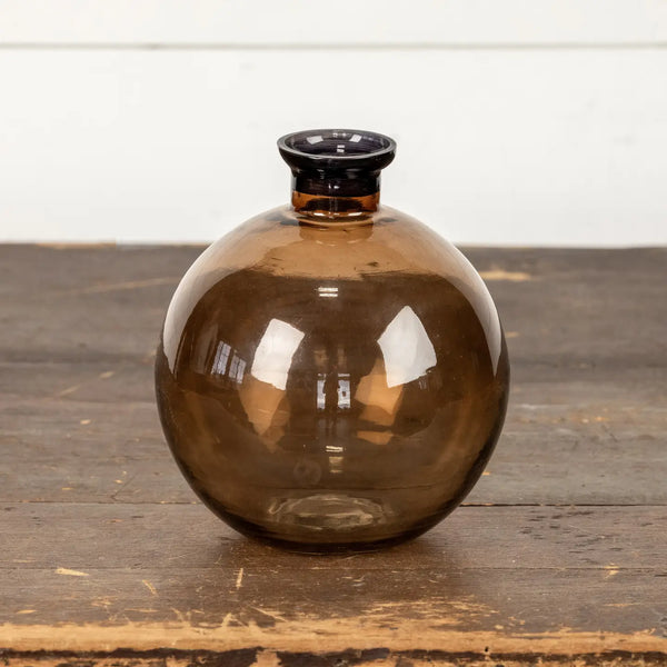 Amber Rounded Glass Vase