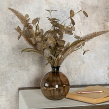 Load image into Gallery viewer, Amber Rounded Glass Vase