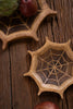 Carved Mango Wood Halloween Spider Web Bowls