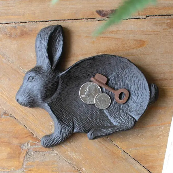 Cast Iron Rabbit Trinket Tray
