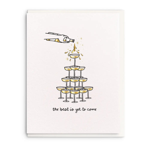 Champagne Tower Wedding Card