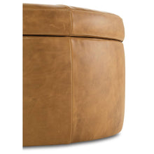 Load image into Gallery viewer, Cyrus 36" Round Leather Storage Ottoman