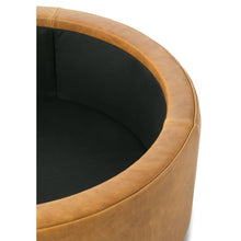 Load image into Gallery viewer, Cyrus 36" Round Leather Storage Ottoman