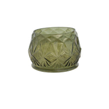 Load image into Gallery viewer, Embossed Green Votive Holder