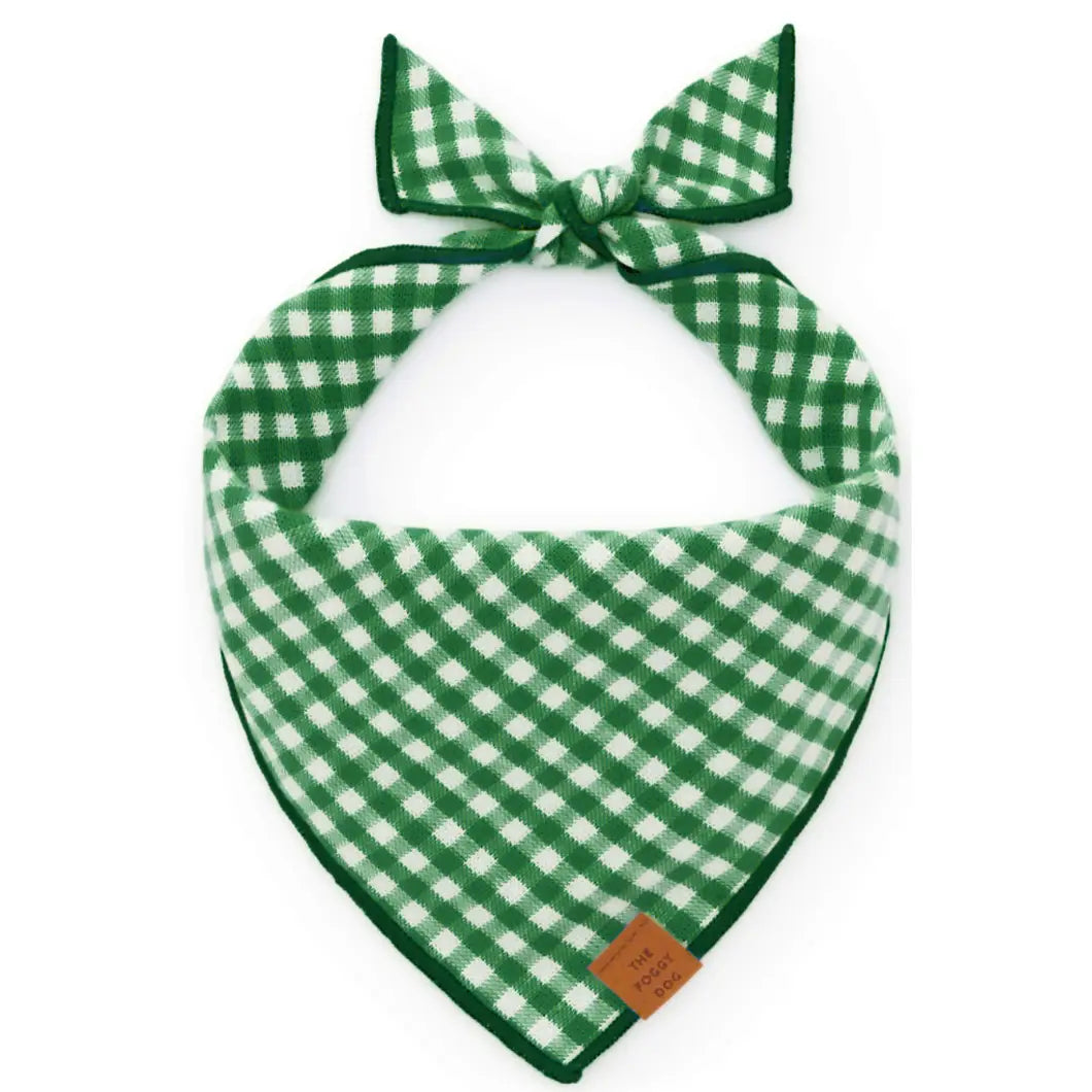 Evergreen Gingham Dog Bandana
