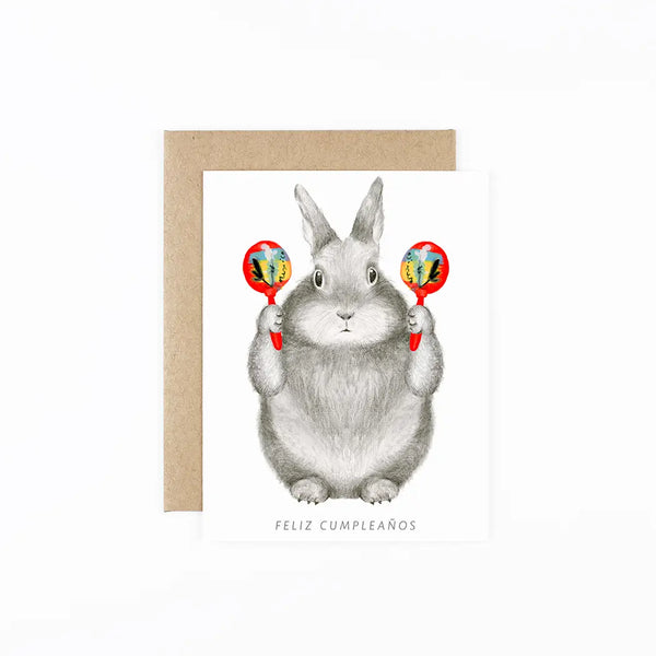 Birthday Bunny with Maracas Card