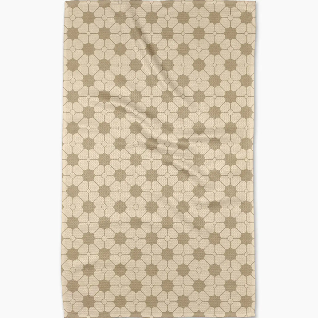 Flora Tile Tea Towel
