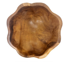 Load image into Gallery viewer, Flower Shape Teak Bowl