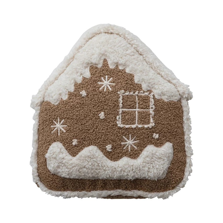 Gingerbread House Shaped Pillow