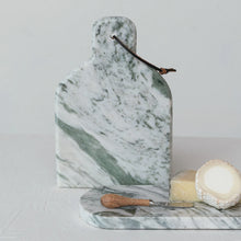 Load image into Gallery viewer, Green Marble Cheese Board with Canape Knife