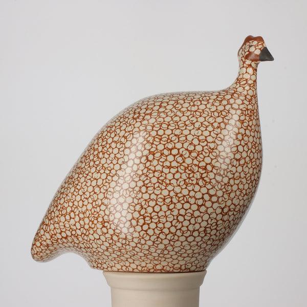 Guinea Fowl Matte White Speckled Bordeaux - Madeline