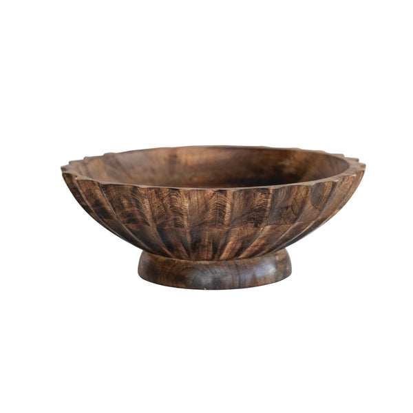 Hand Carved Scalloped Bowl