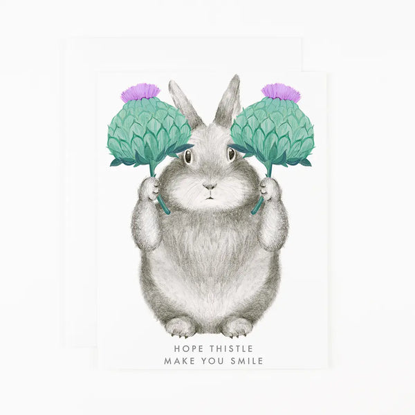 Hope Thistle Make You Smile Bunny Card