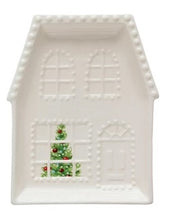 Load image into Gallery viewer, Embossed Stoneware House Plate