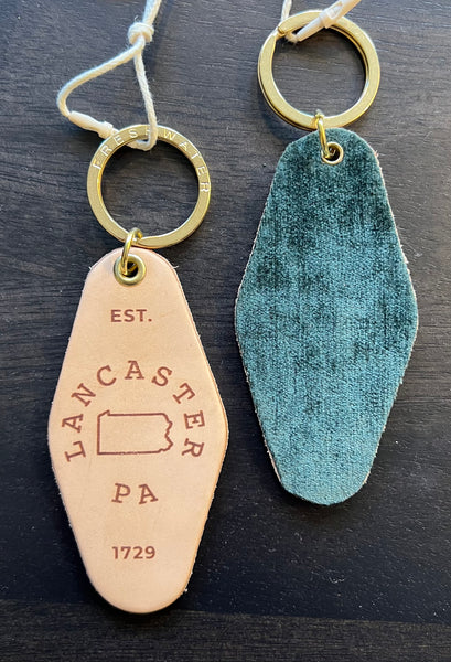 Lancaster Established Leather Keychain