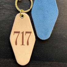 Load image into Gallery viewer, 717 Leather Keychain