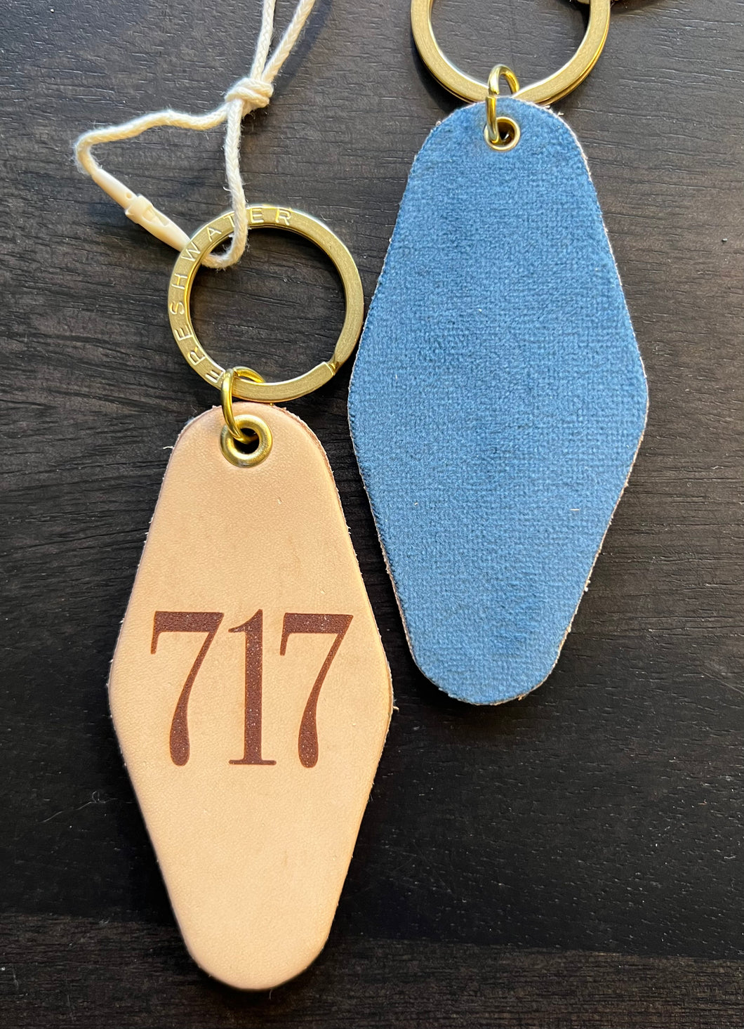 717 Leather Keychain
