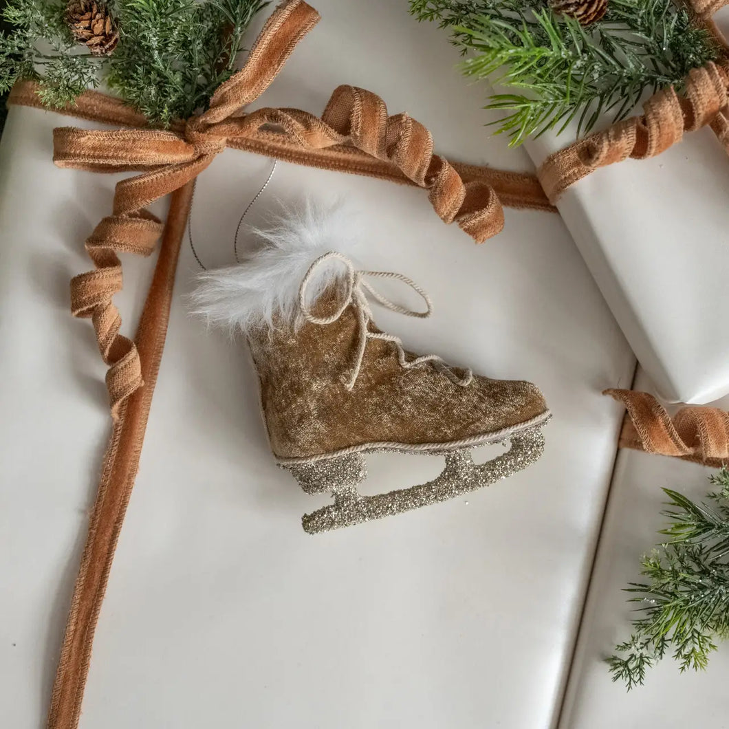 Velvet Ice Skate Ornament