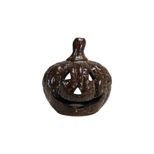 Load image into Gallery viewer, Stoneware Jack-O-Lantern Tealight Holder
