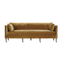 Load image into Gallery viewer, Madeline 90&quot; Express Sofa - Antiqued Amber Velvet