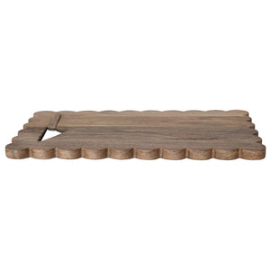 Mango Wood Scalloped Serving Board with Cheese Knife