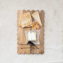 Load image into Gallery viewer, Mango Wood Scalloped Serving Board with Cheese Knife