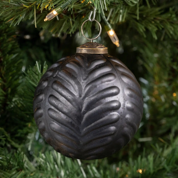 Matte Black Filigree Kugal Ornament