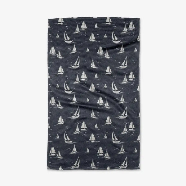 Navy Race Day Tea Towel