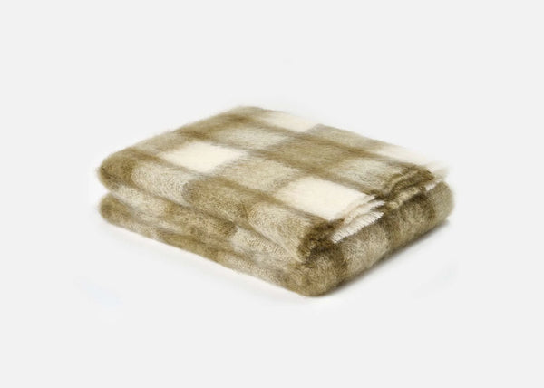 Plaid Drumin Mohair Throw Blanket