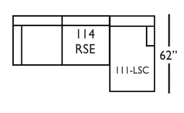Oslo 92" Sofa with Left-Seated Chaise - 111/114