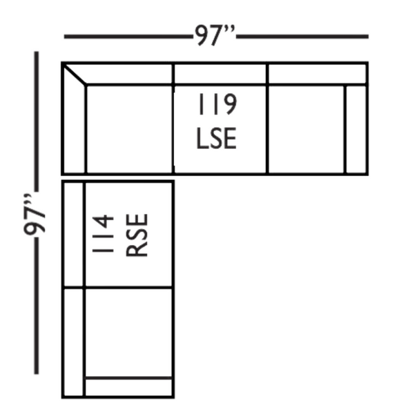 Oslo 97" Corner Sectional- 114/119