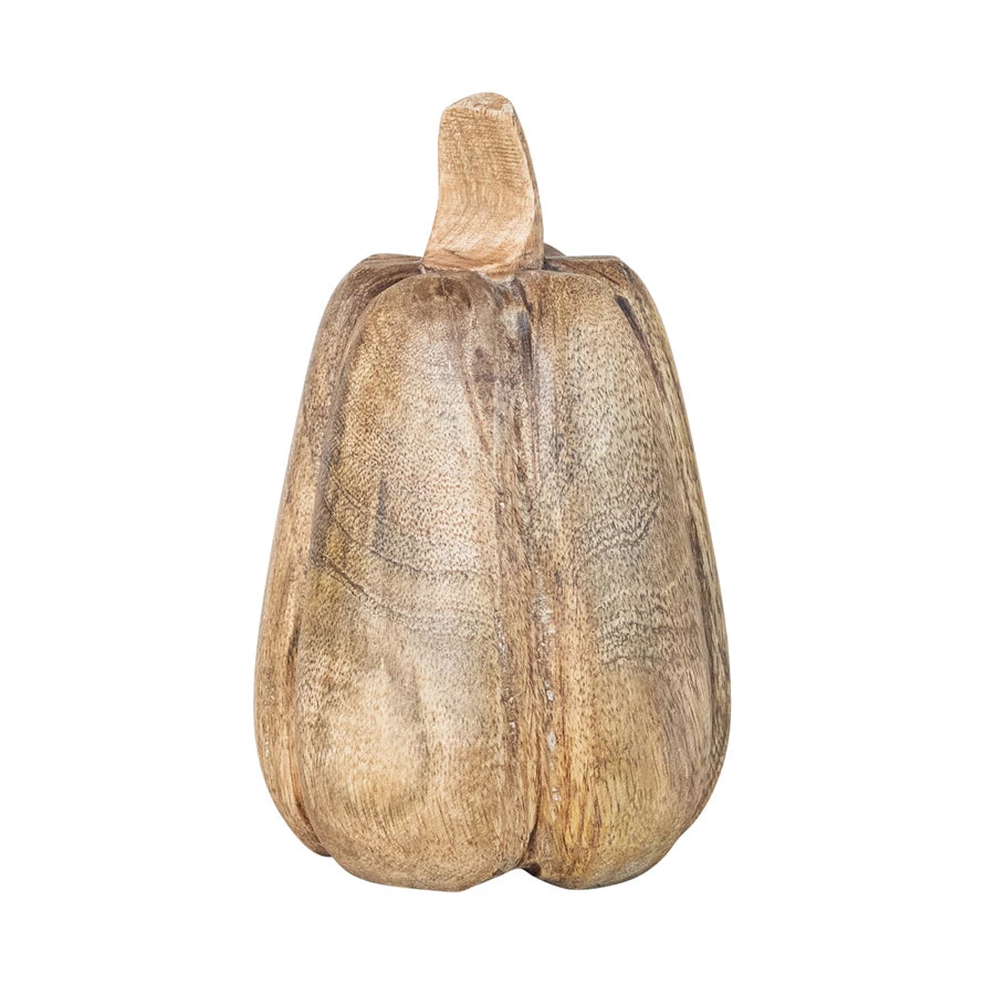 Carved Wood Pumpkin