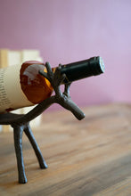 Load image into Gallery viewer, Cast Iron Reindeer Wine Bottle Holder