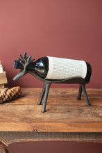 Load image into Gallery viewer, Cast Iron Reindeer Wine Bottle Holder
