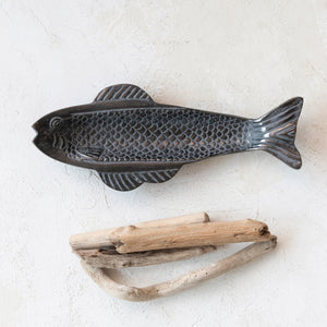 Rubbed Bronze Aluminum Fish Dish