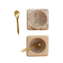 Load image into Gallery viewer, Sandstone Marble Bowl with Brass Spoon Set