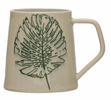 Load image into Gallery viewer, Debossed Leaf Stoneware Mug